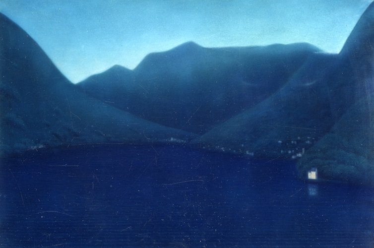 William Degouve de Nuncques , Crépuscule au lac de Côme, 1897, Courtesy Galerie Patrick Derom