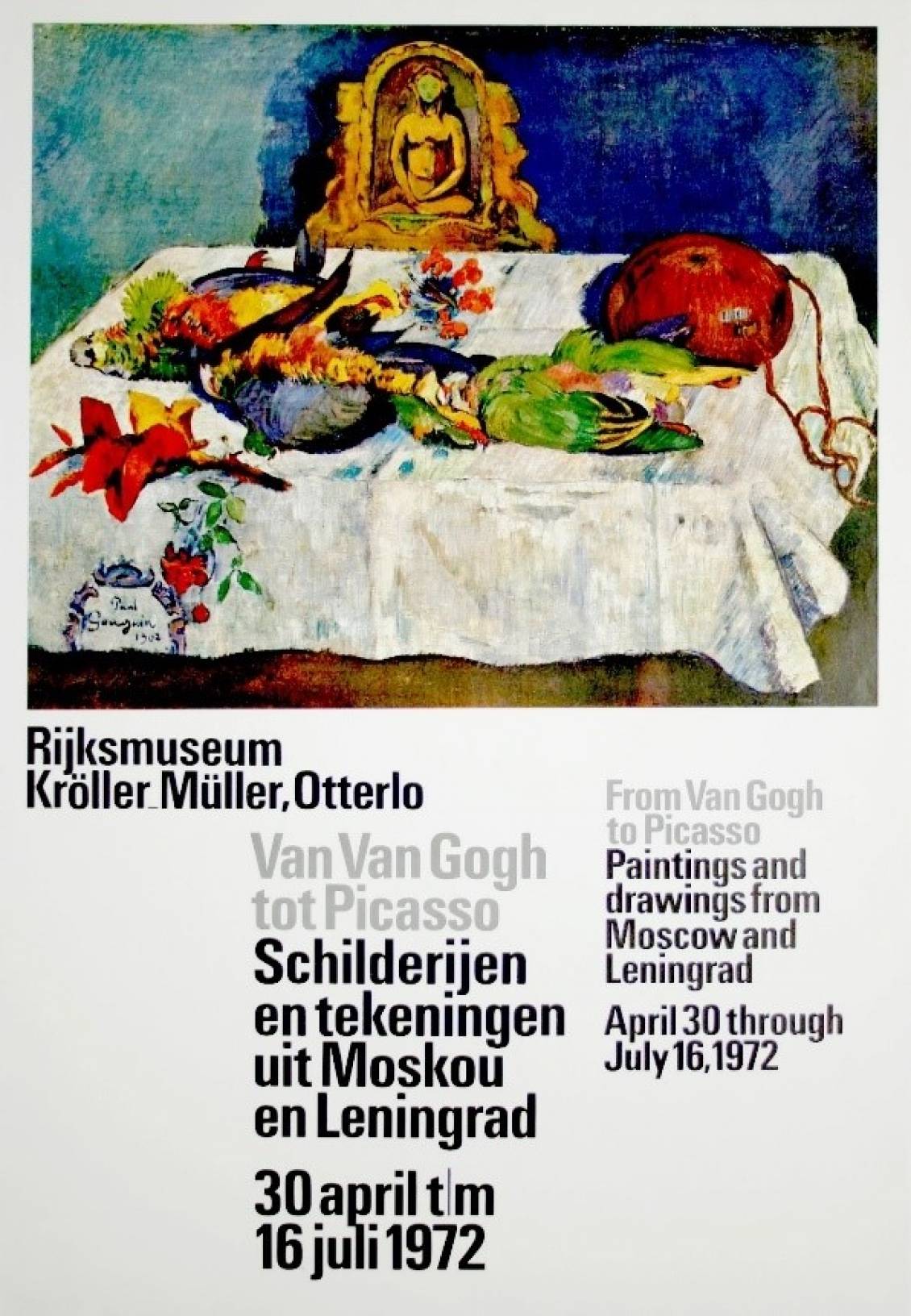 Poster Van Gogh tot Picasso, 1972