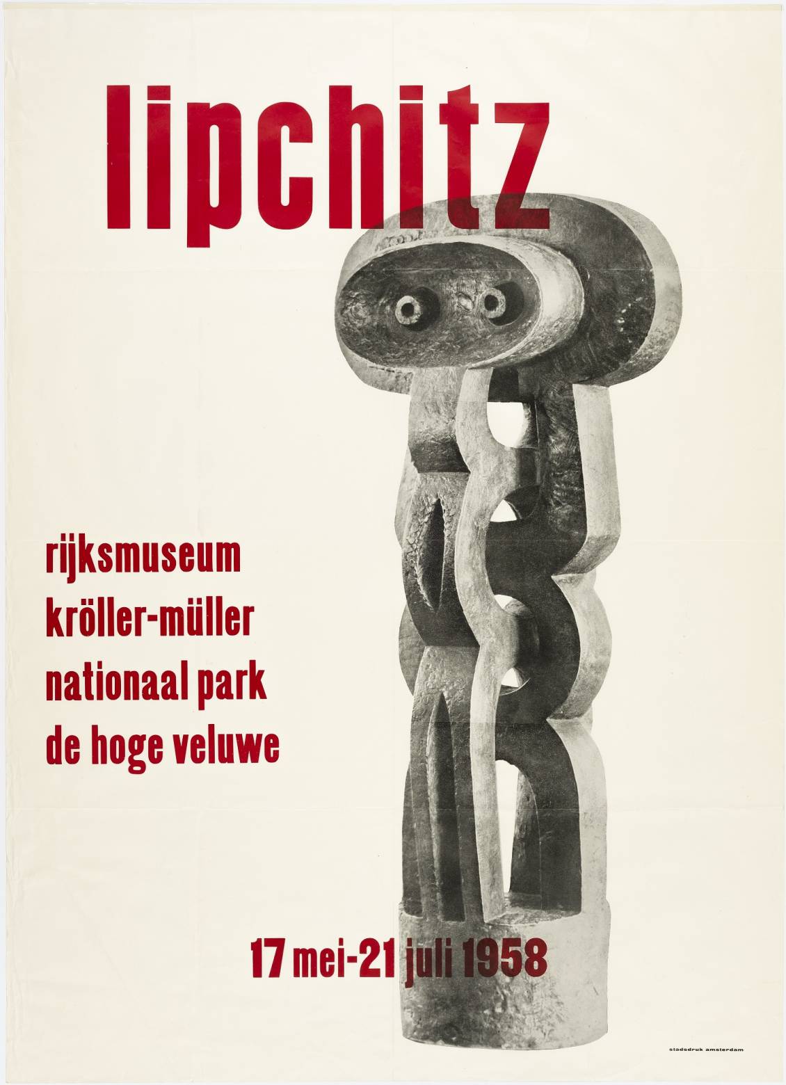 Tentoonstellingsaffiche 'Lipchitz', 1958