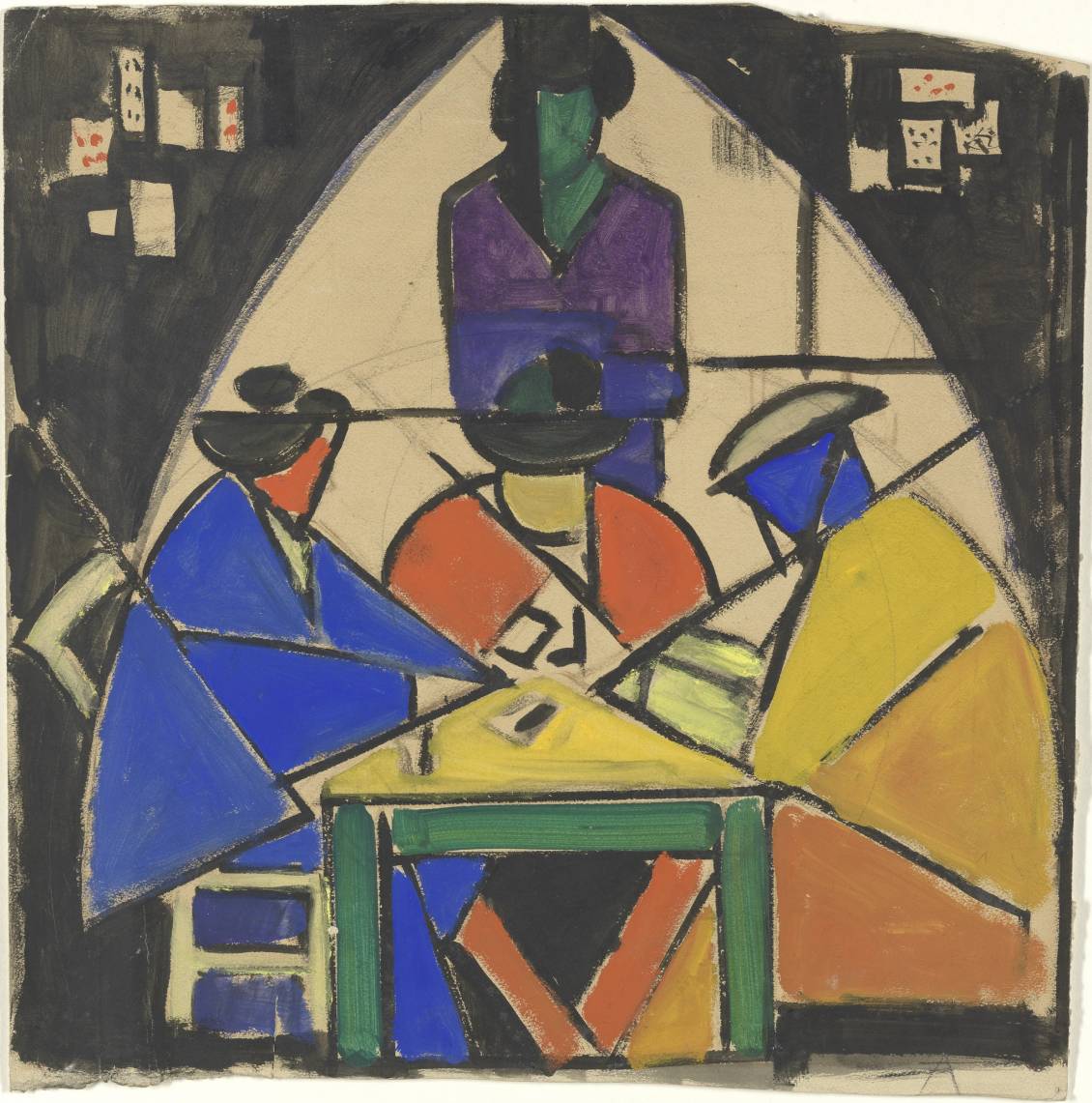 Theo van Doesburg, Study for the card players, 1916