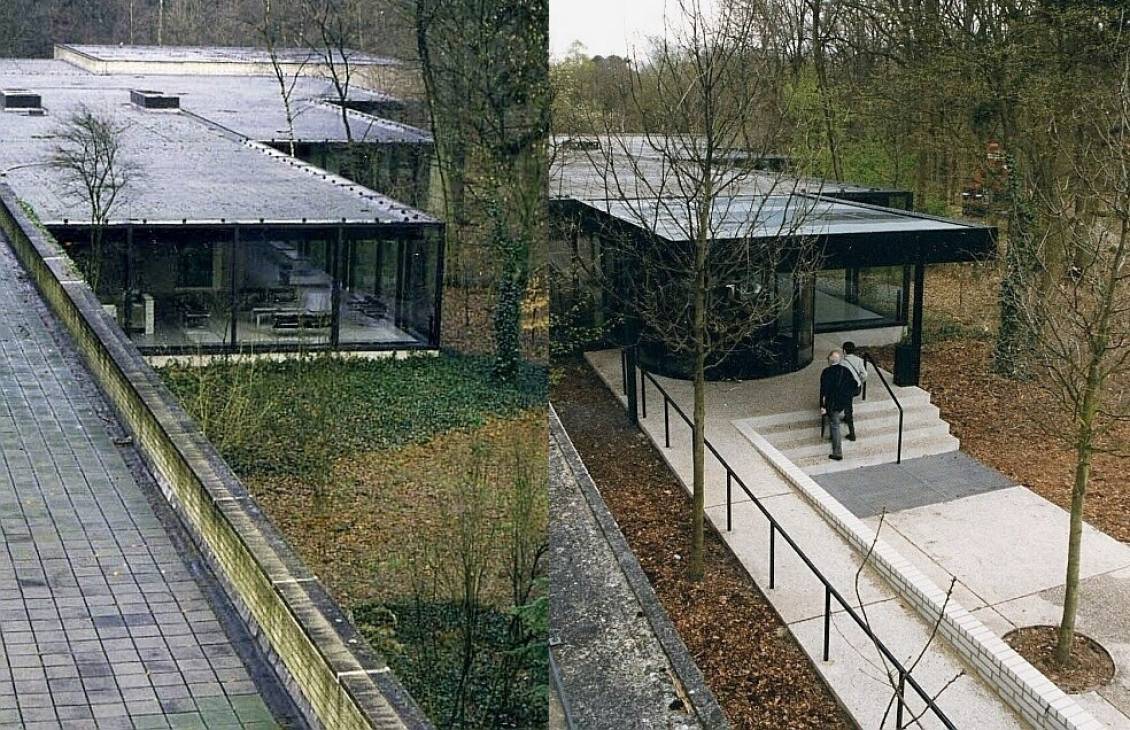 Old situation (left) next to the new entrance to the sculpture garden (right) designed by Wim Quist, 1999