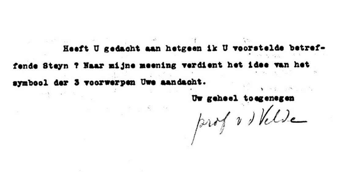 Detail uit brief Henry van de Velde aan Helene over de Steynbank, 13 juni 1924