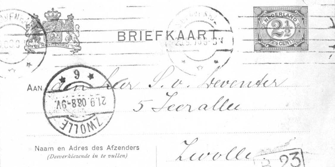 Eerste brief van Helene aan Sam, 1907