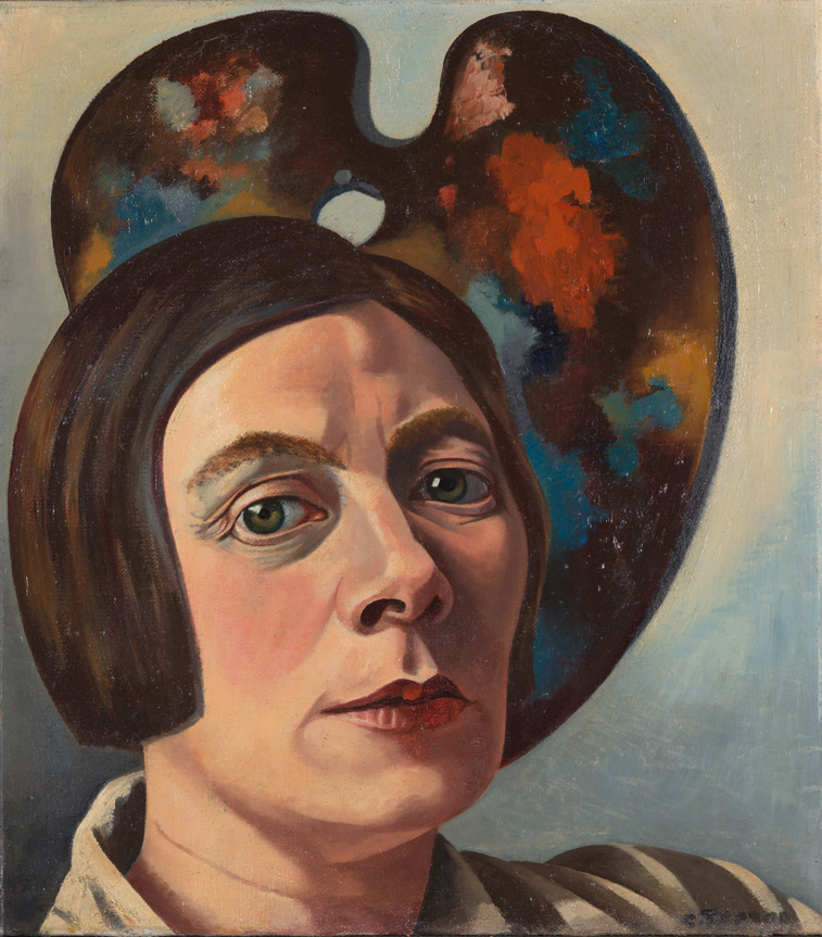 Charley Toorop, Zelfportret tegen palet, 1934 