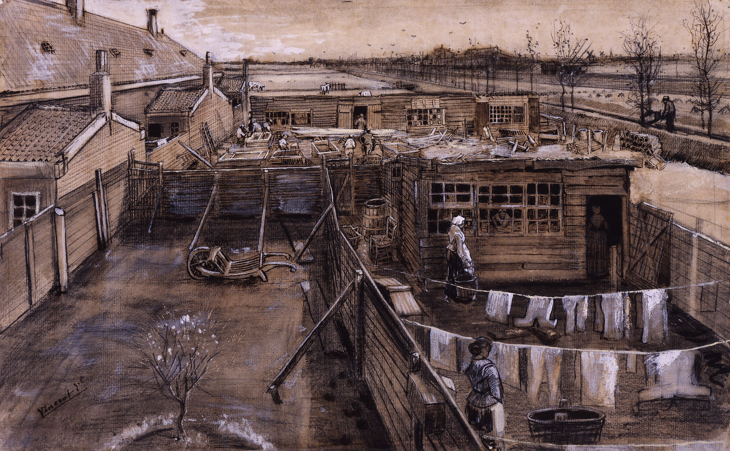 Vincent van Gogh, Timmermansloods en wasserij, eind mei 1882